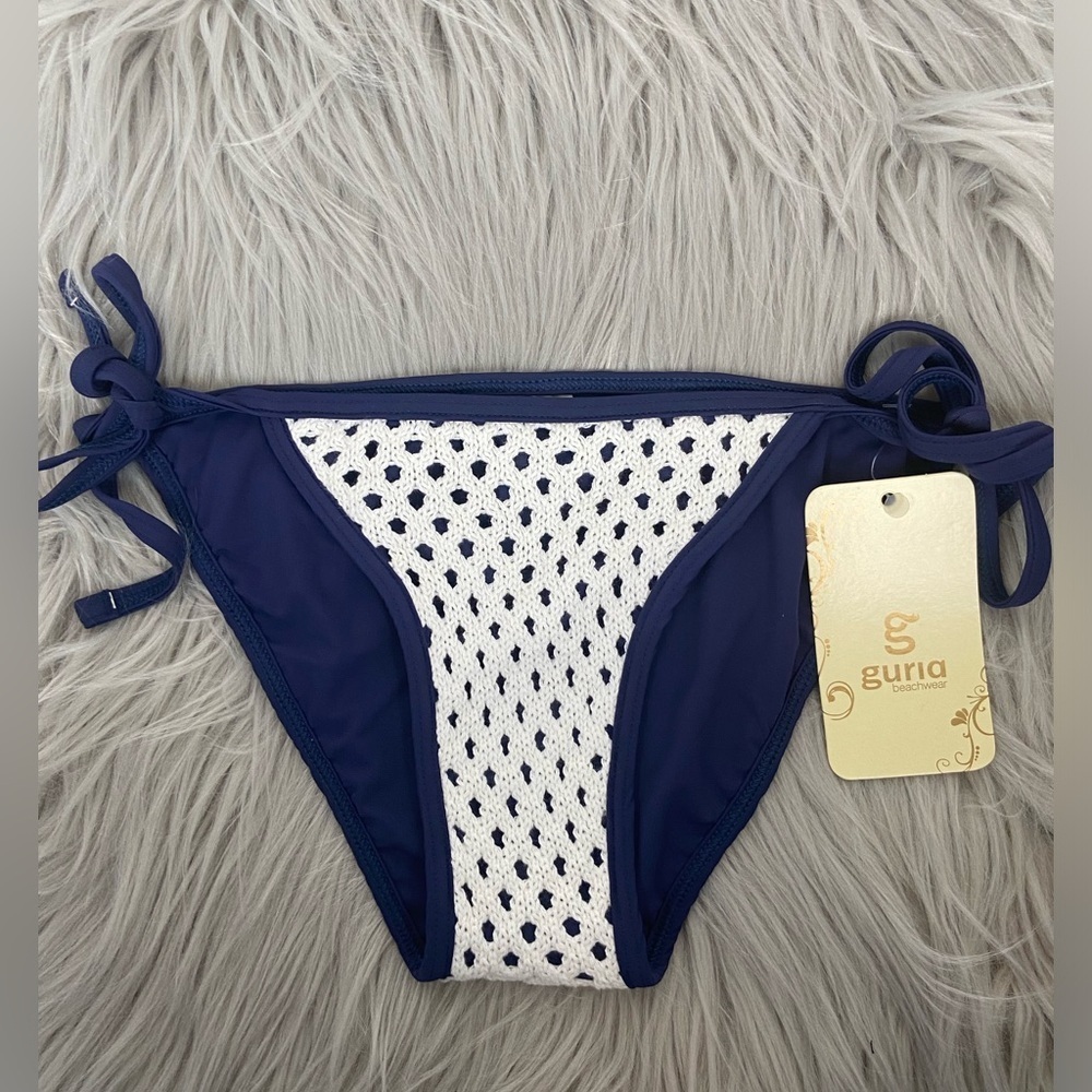 Guria Bikini Bottom Crochet Size Medium‎ Color Blue Women's NWT